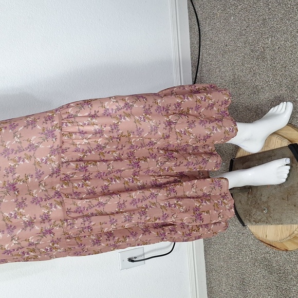 Natural Life Boho Floral Cottagecore Prairie Feminine Bell Sleeve Maxi Dress *M - Picture 4 of 13